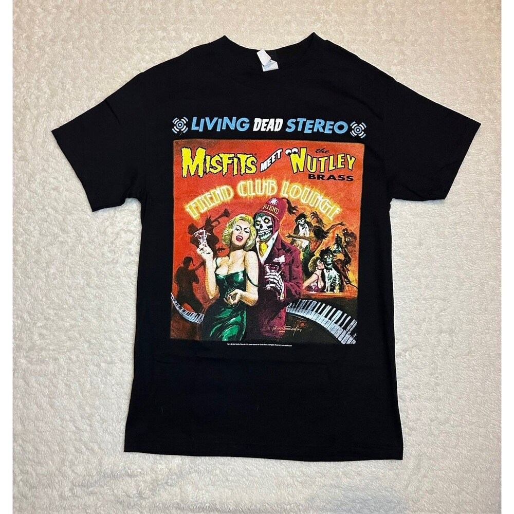 VTG 2005 NEW Misfits Records Meet Nutley Brass Living Dead Stereo T Shirt Size S